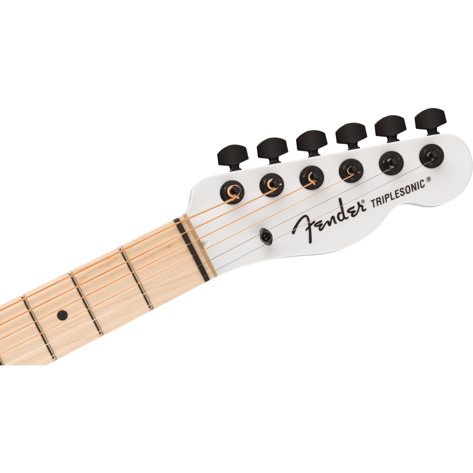 Fender Jack White Triplesonic Acoustasonic Telecaster w/Case, Maple Fingerboard, White Pickguard - Satin Arctic White with Black Top