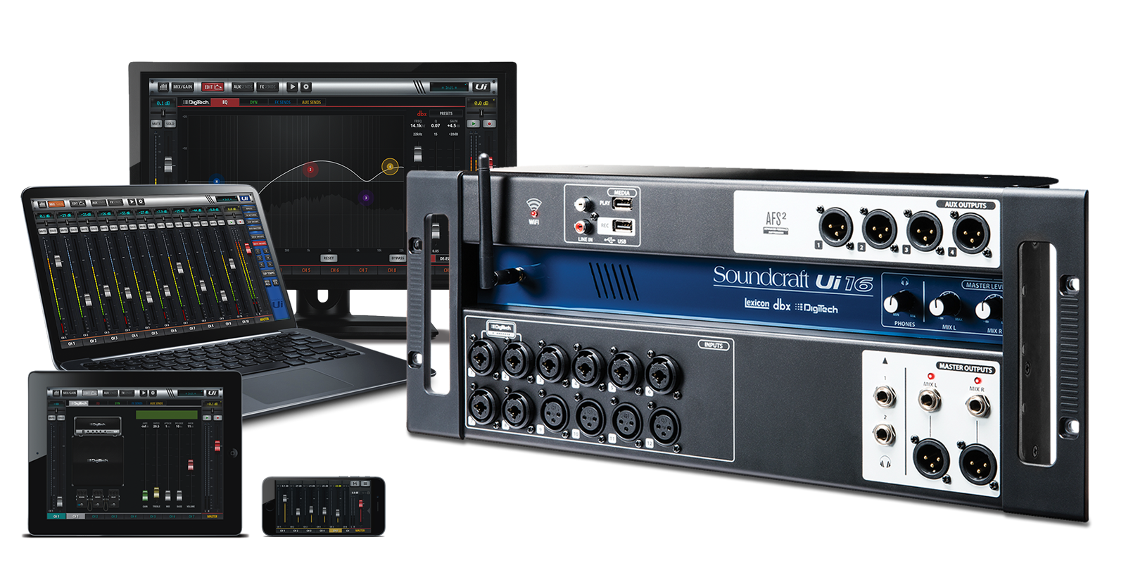 Soundcraft UI 16 デジタルミキサー Soundcraft Ui 16 Remote Controlled 16 Channel Mixer - Sound of Music