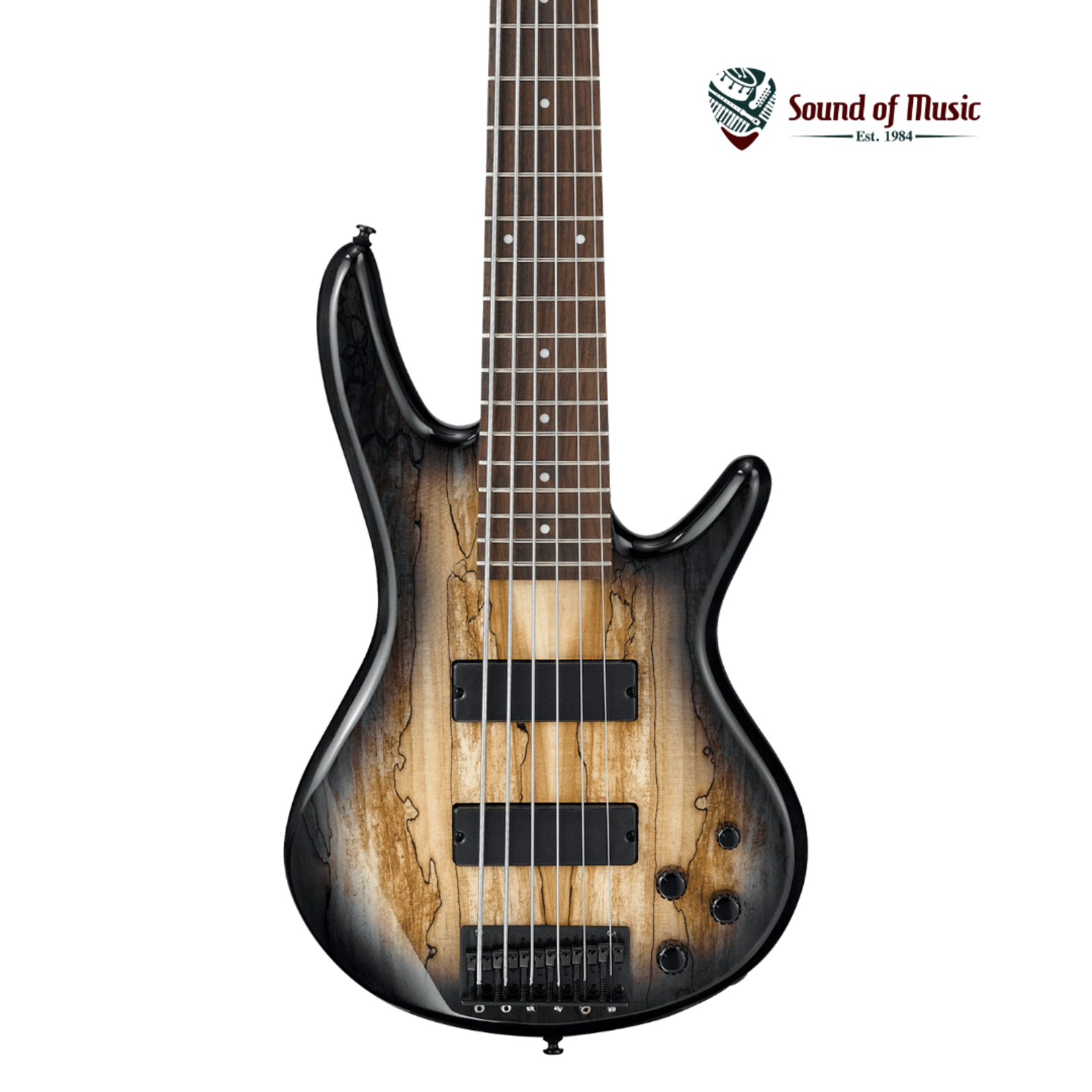 Ibanez Gio GSR206SMNGT 6-String Bass Guitar - Spalted Maple Top Natural Grey Burst