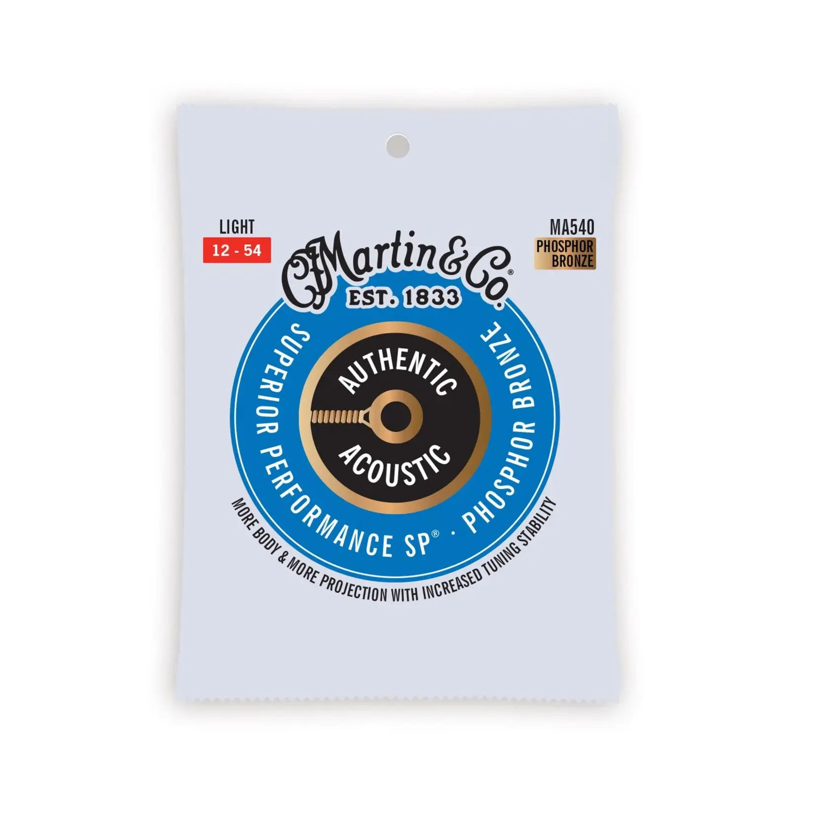 Martin Authentic Acoustic SP® Guitar Strings Phosphor Bronze - Light 12-54