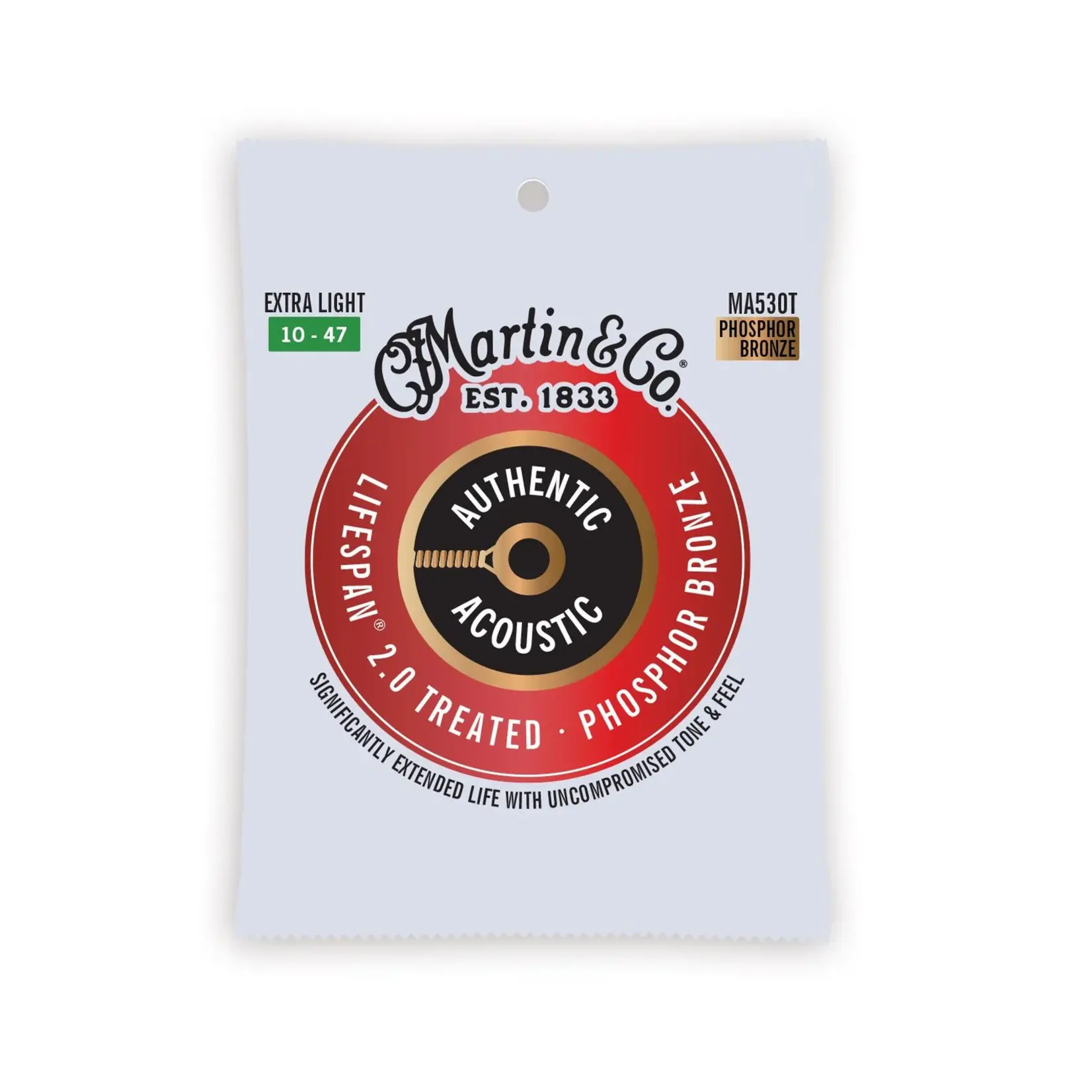 Martin Authentic Acoustic Lifespan® 2.0 Guitar Strings Phosphor Bronze - Extra Light 10-47
