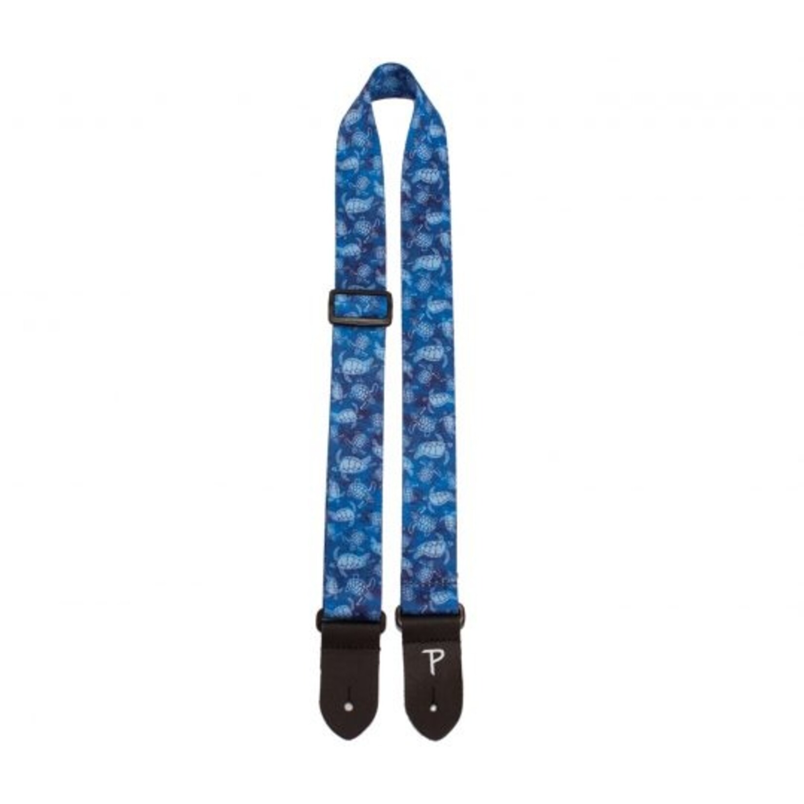 Perri's Poly Pro Ukulele Strap 1.5” wide Blue Sea Turtles