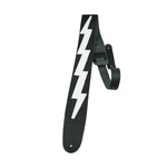Perri's Perri's 2.5” Black Leather with White Leather Lightning Bolt