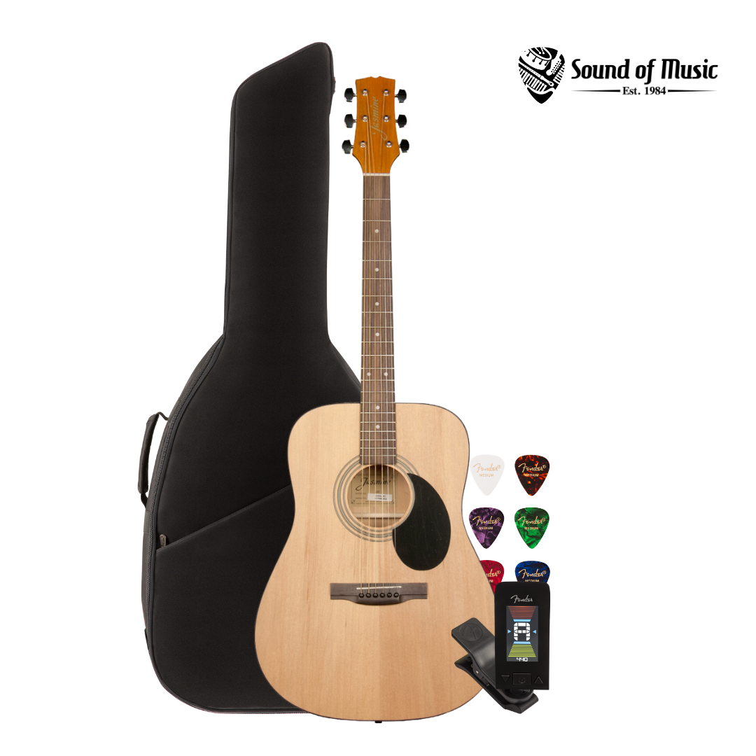 Jasmine S35 Dreadnought Acoustic Guitar Package (Gig Bag, Tuner, Picks