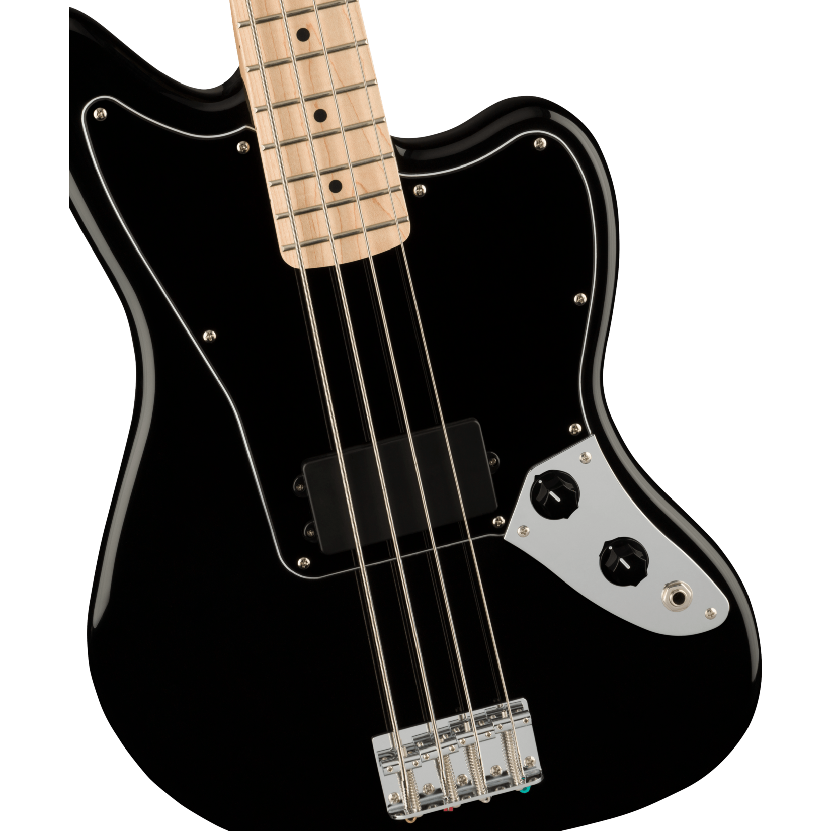 Squier Affinity Series Jaguar Bass H, Maple Fingerboard, Black Pickguard - Black