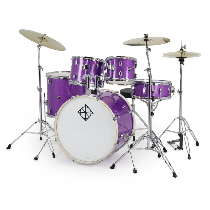 Dixon Spark 5pc Complete Drum Kit - Purple Sparkle