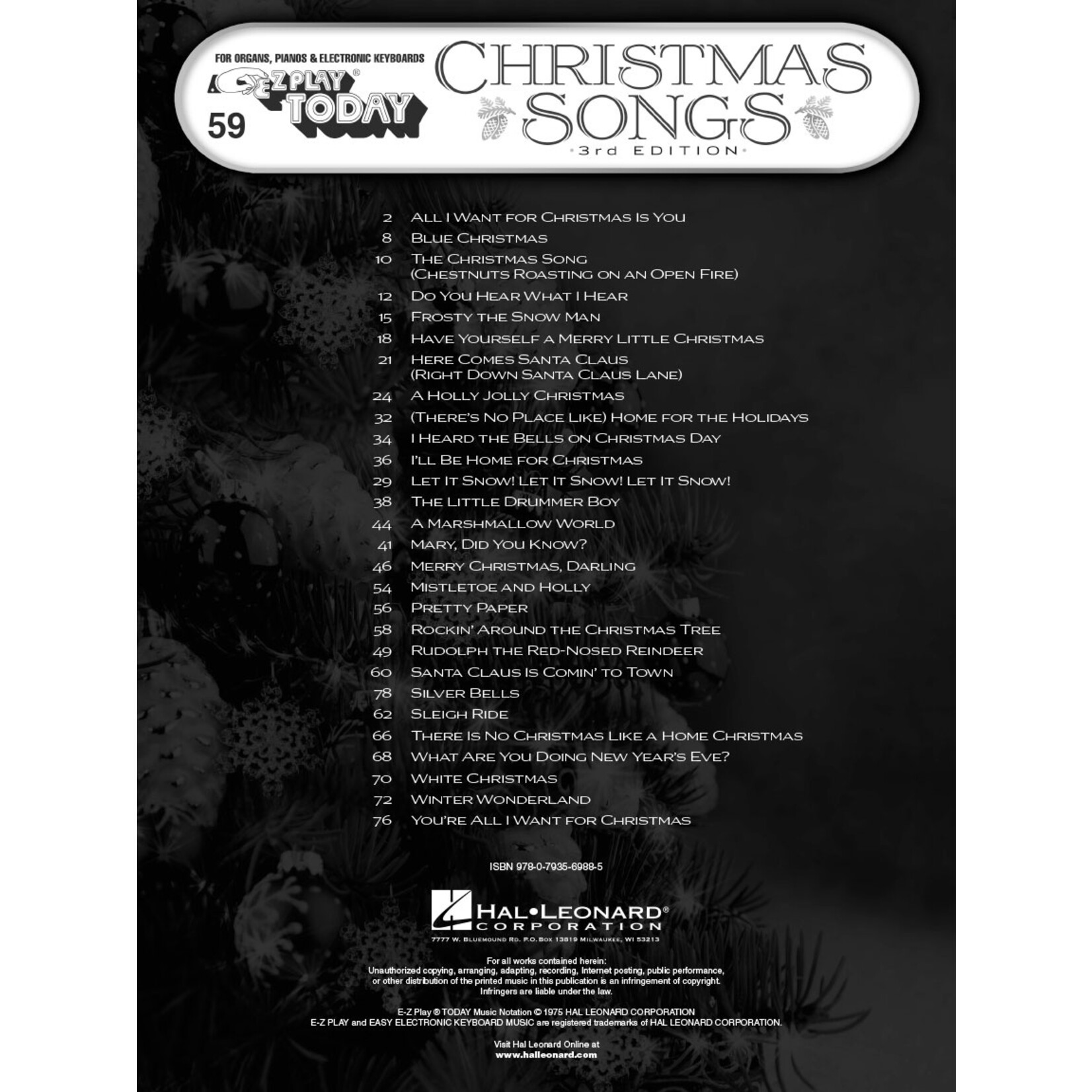 Christmas Songs - 3rd Edition E-Z Play Today Volume 59 Softcover