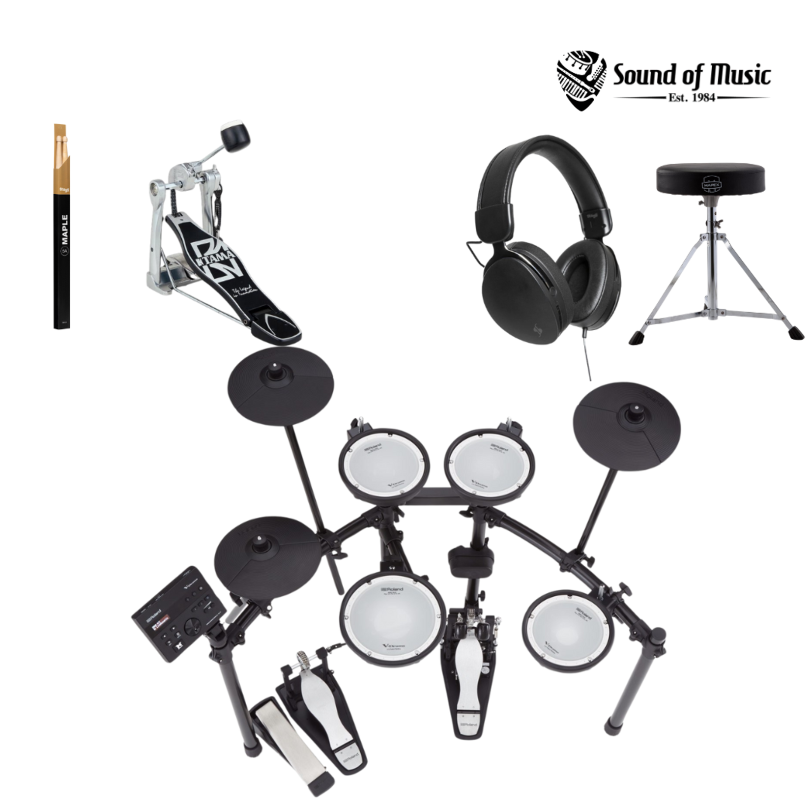 Roland TD-07DMK V-Drum Bundle W/Hardware, Headphones & Sticks