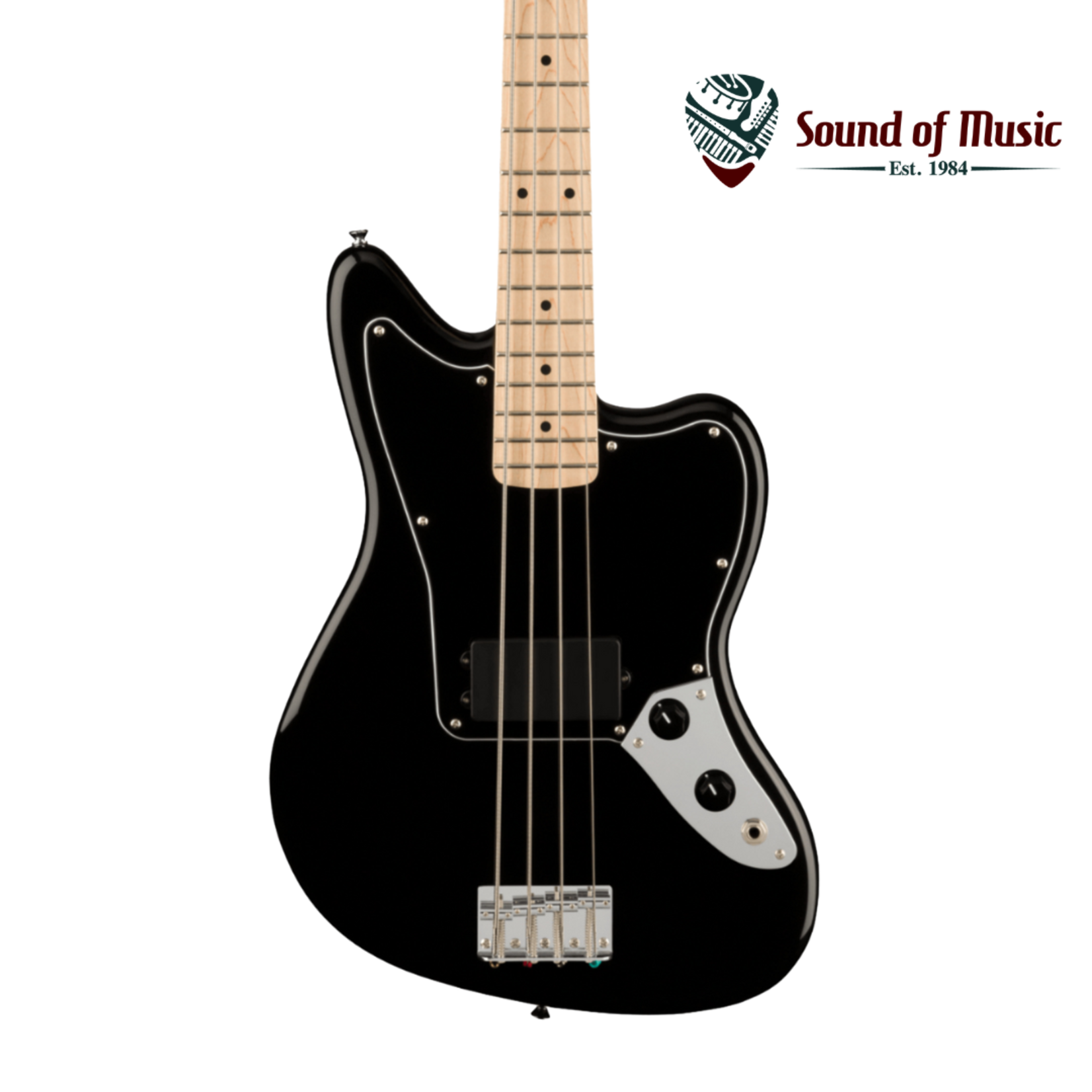 Squier Affinity Series Jaguar Bass H, Maple Fingerboard, Black Pickguard - Black