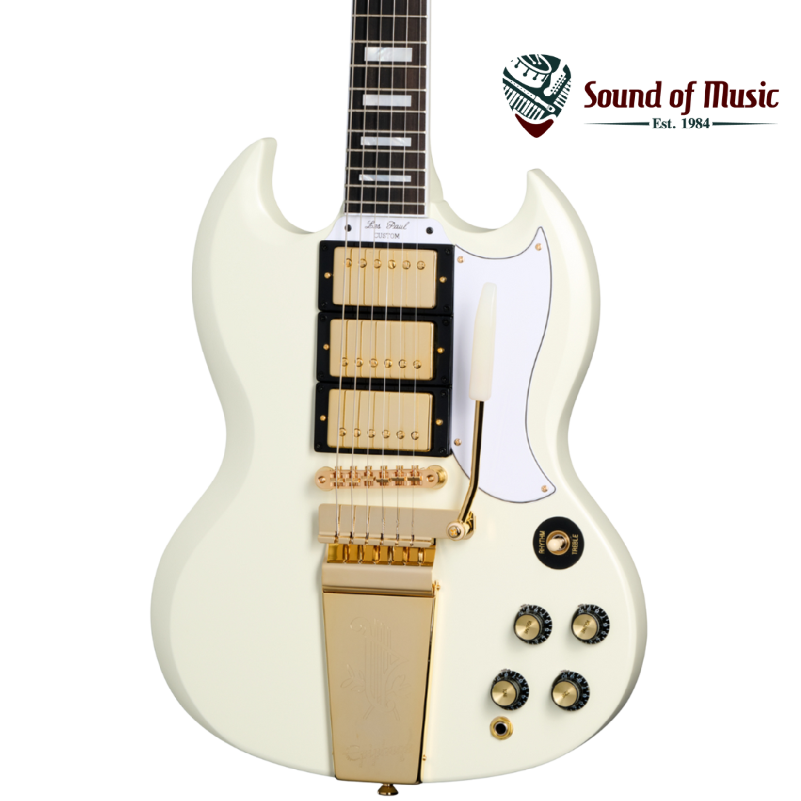 Epiphone 1963 SG Custom Electric Guitar W/Vibrola & Case - Classic White