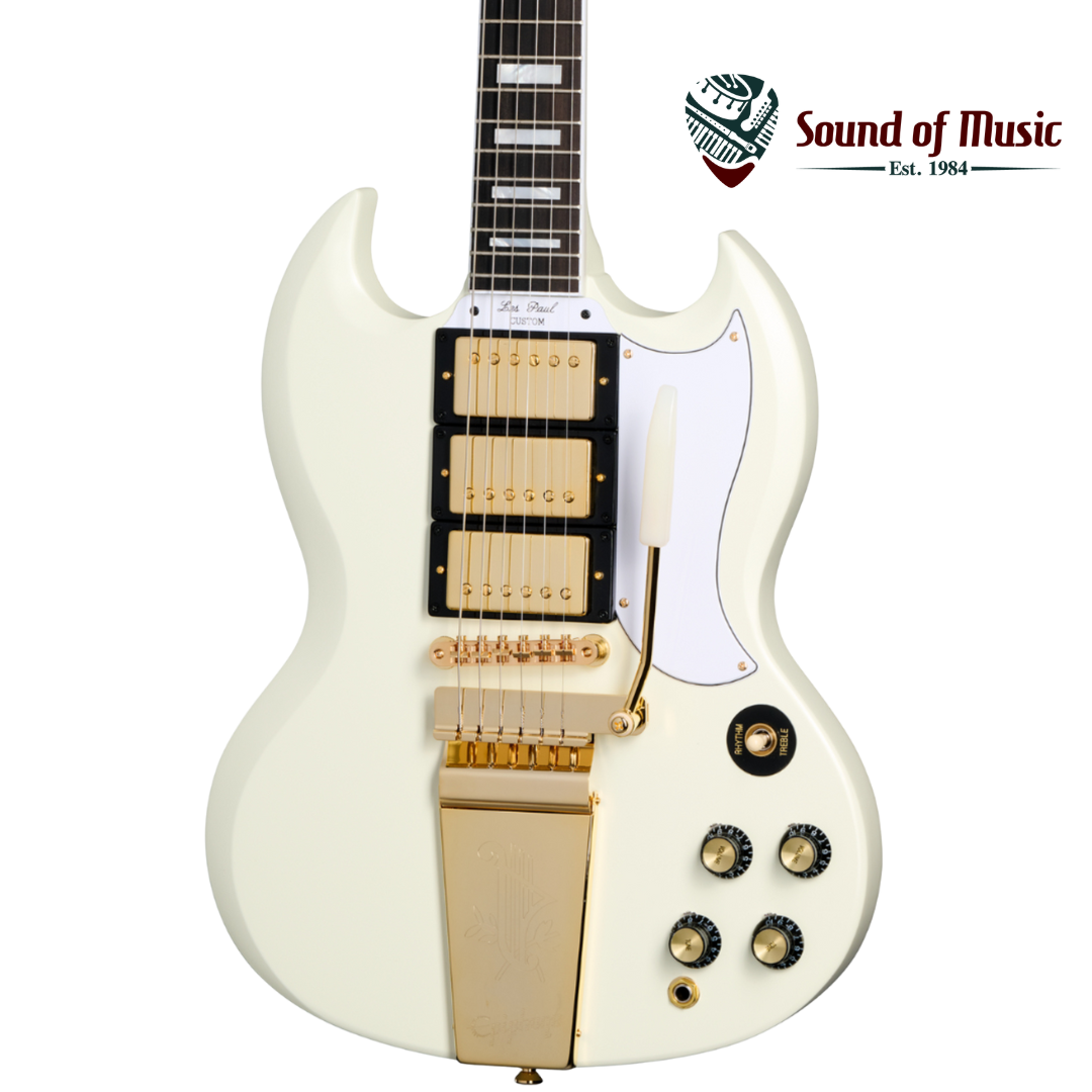 Epiphone 1963 SG Custom Electric Guitar W/Vibrola & Case - Classic White