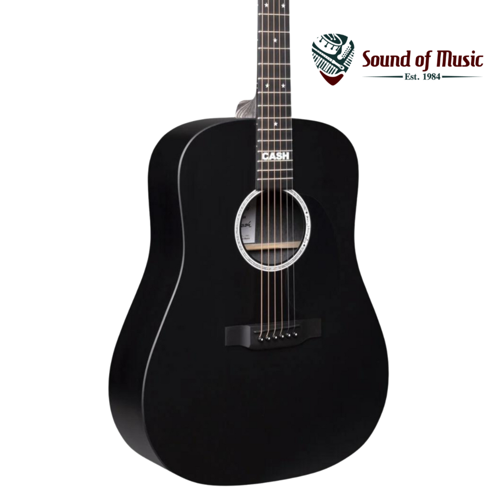 Martin DX Johnny Cash Acoustic-Electric Guitar W/Softshell Case - Black