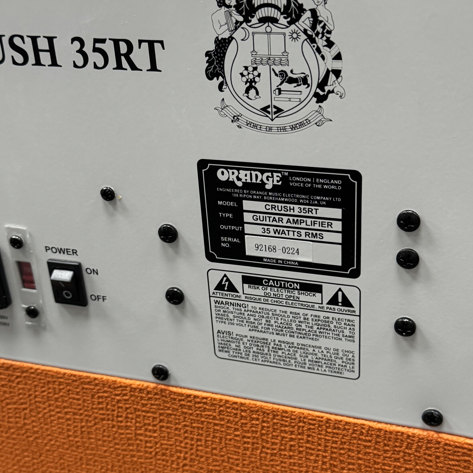Orange Crush 35RT 1x10-inch 35-Watt Combo Amp - Orange (Used)