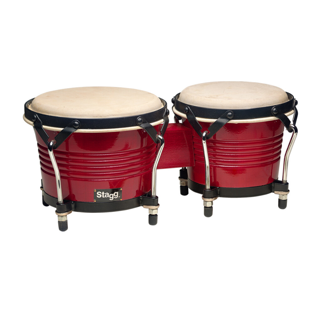 Stagg Wood 7.5" & 6.5" Latin Bongos - Cherry