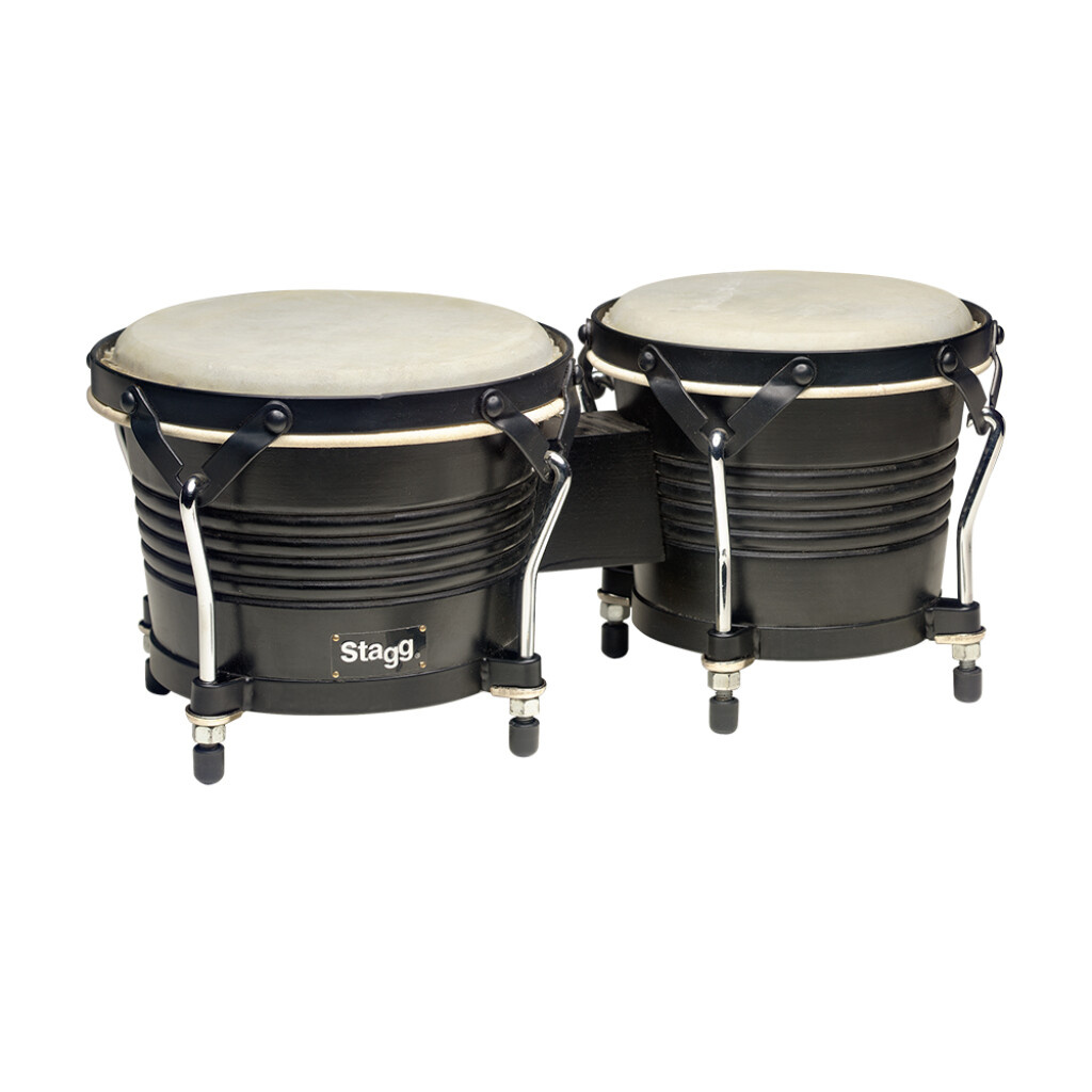 Stagg Wood 7.5" & 6.5" Latin Bongos - Black