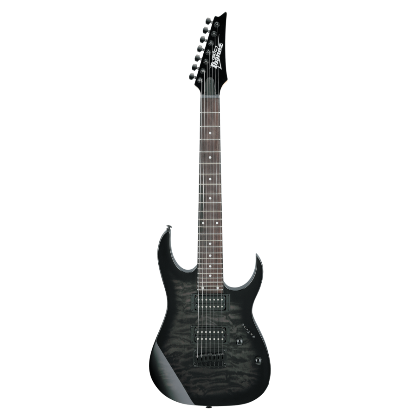 Ibanez Gio GRG7221QA 7-String Electric Guitar - Transparent Black Sunburst