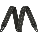 FENDER Fender Nylon Stars and Stripes Strap, Black/Grey, 2"