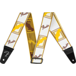 FENDER Fender WeighLess™ Monogram Strap, White/Brown/Yellow, 2"