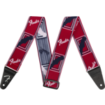FENDER Fender WeighLess™ Monogram Strap, Red/White/Blue, 2"
