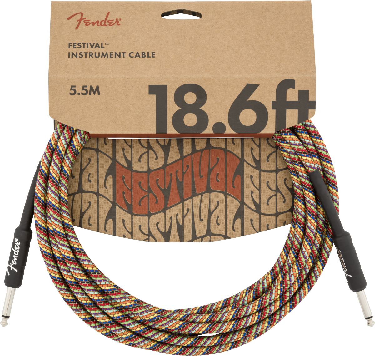Fender Festival Instrument Cable - Rainbow - 18.5"