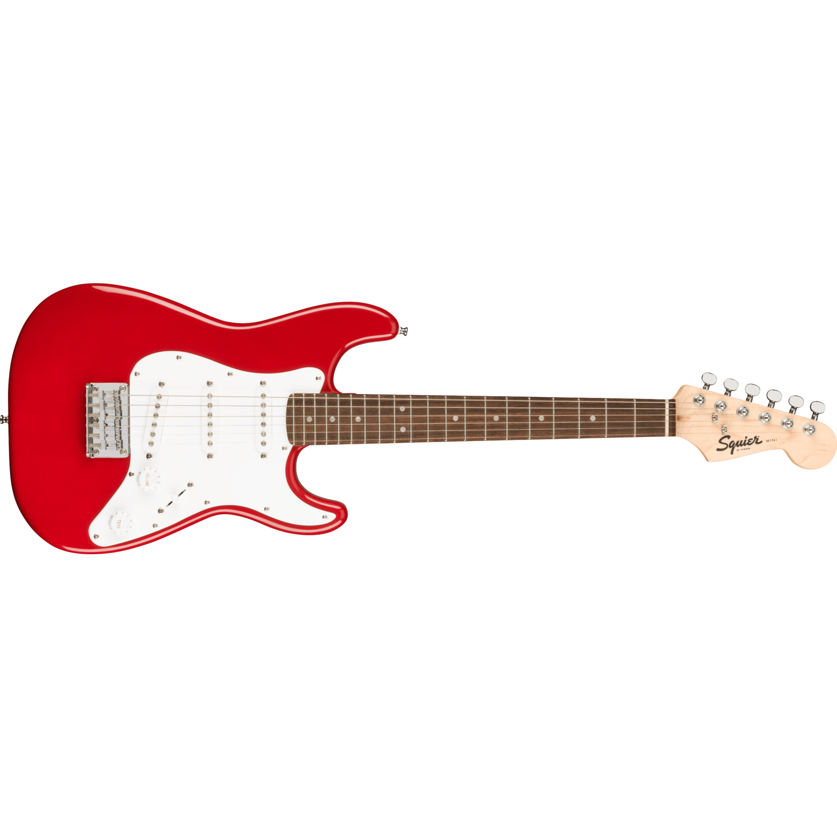 Squier Mini Stratocaster®, Laurel Fingerboard, White Pickguard - Dakota Red