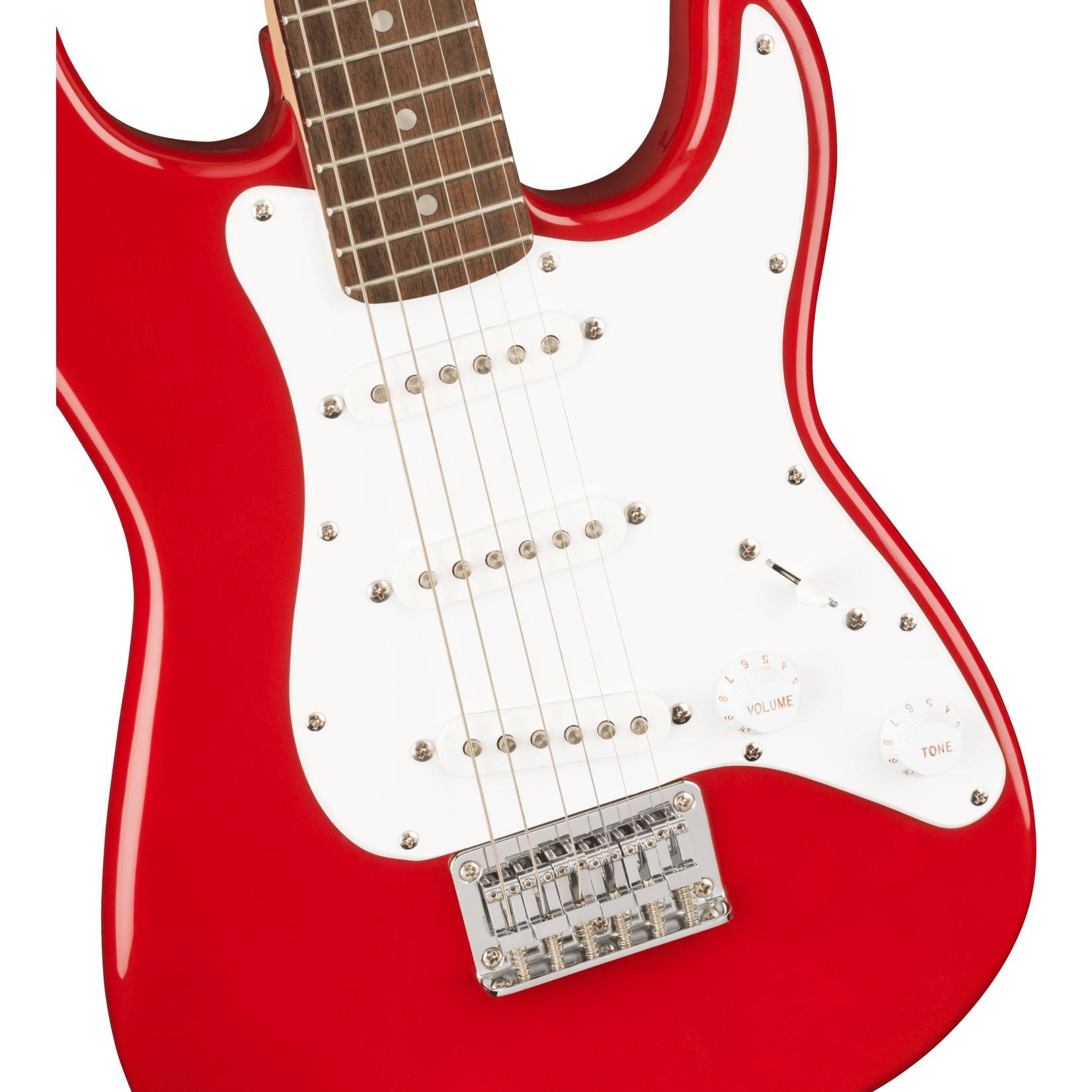 Squier Mini Stratocaster®, Laurel Fingerboard, White Pickguard - Dakota Red