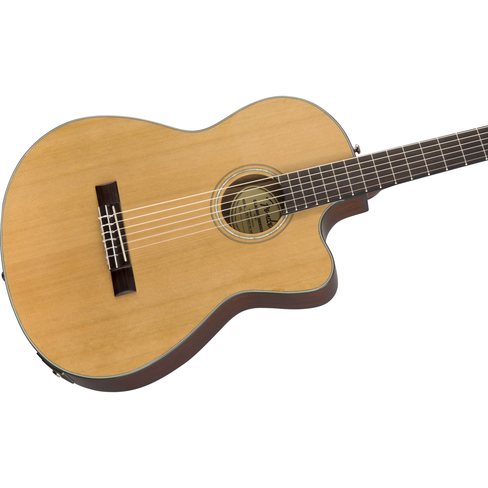 Fender CN-140SCE Nylon Thinline, Walnut Fingerboard, Natural w/Case