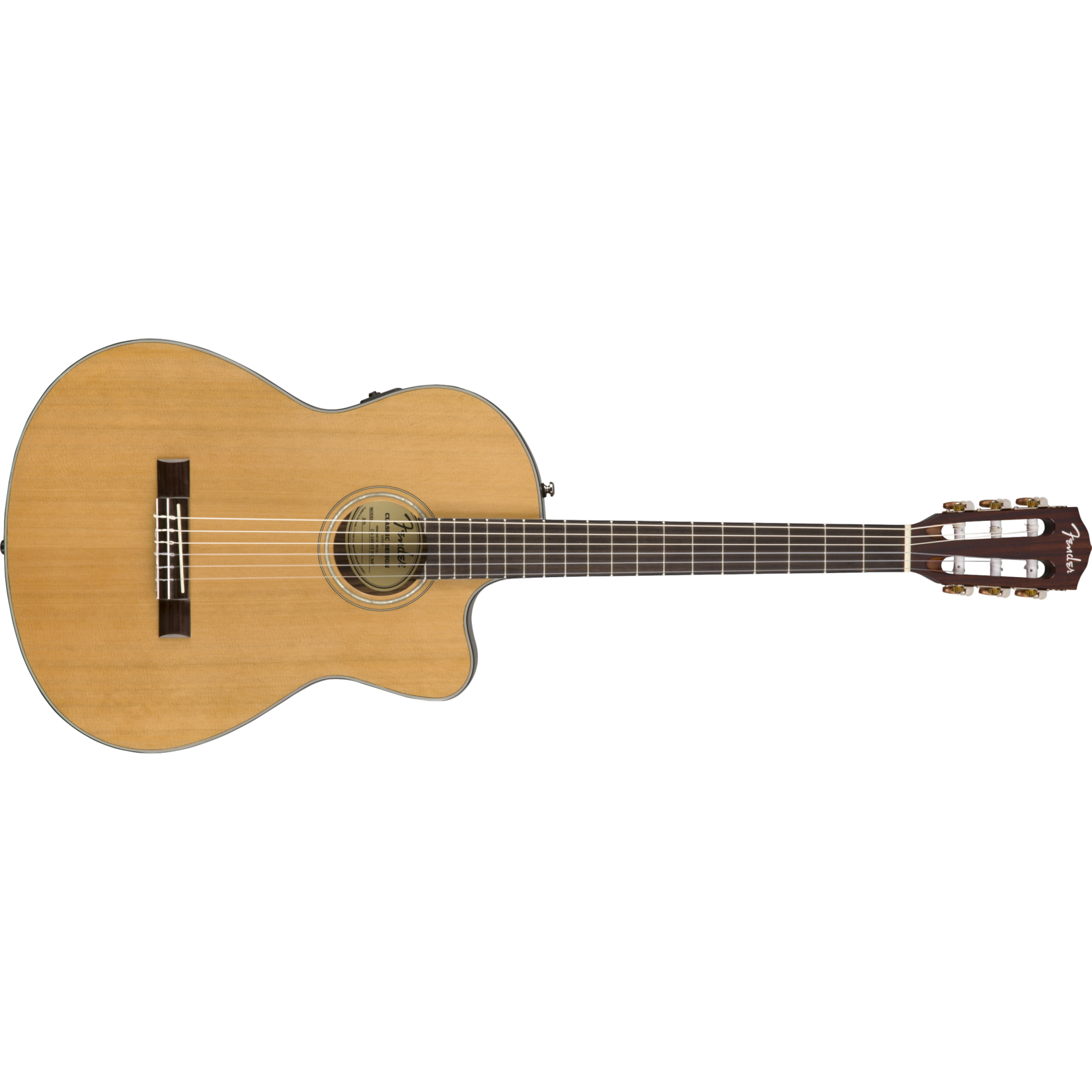 Fender CN-140SCE Nylon Thinline, Walnut Fingerboard, Natural w/Case