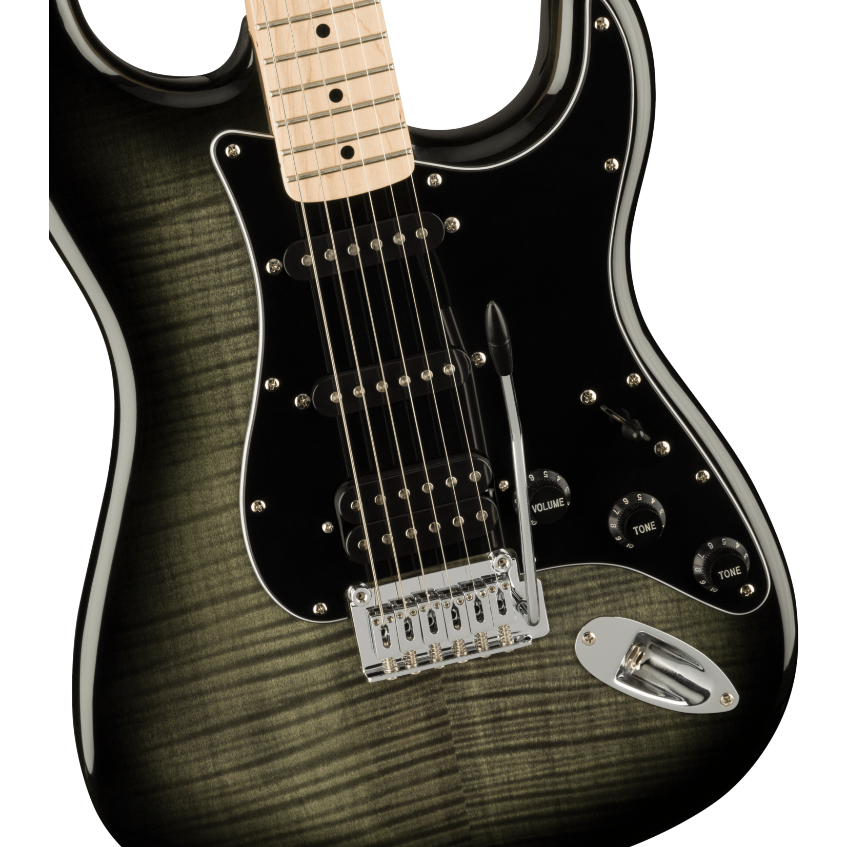 Squier Affinity Series Stratocaster FMT HSS, Maple Fingerboard, Black Pickguard - Black Burst