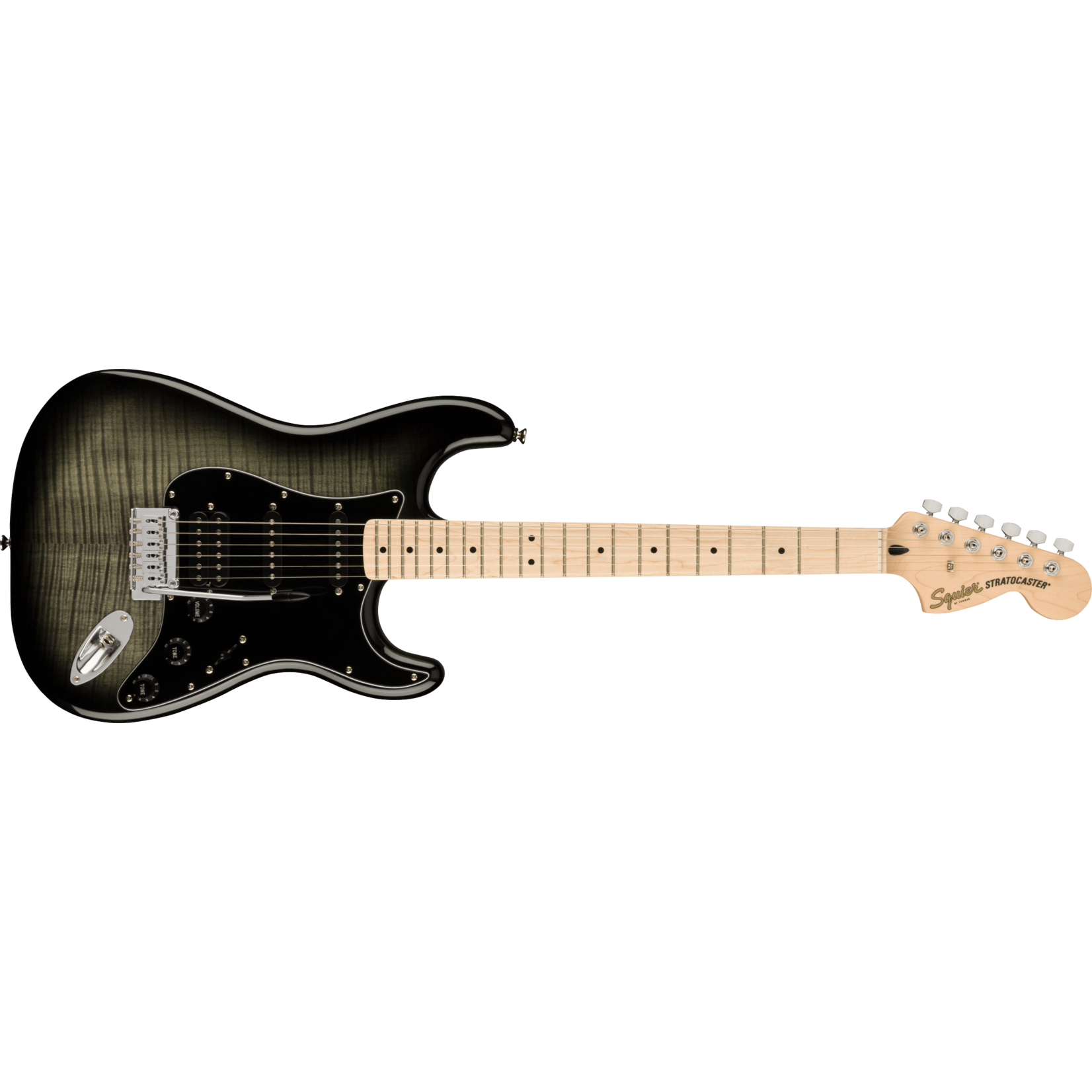 Squier Affinity Series Stratocaster FMT HSS, Maple Fingerboard, Black Pickguard - Black Burst