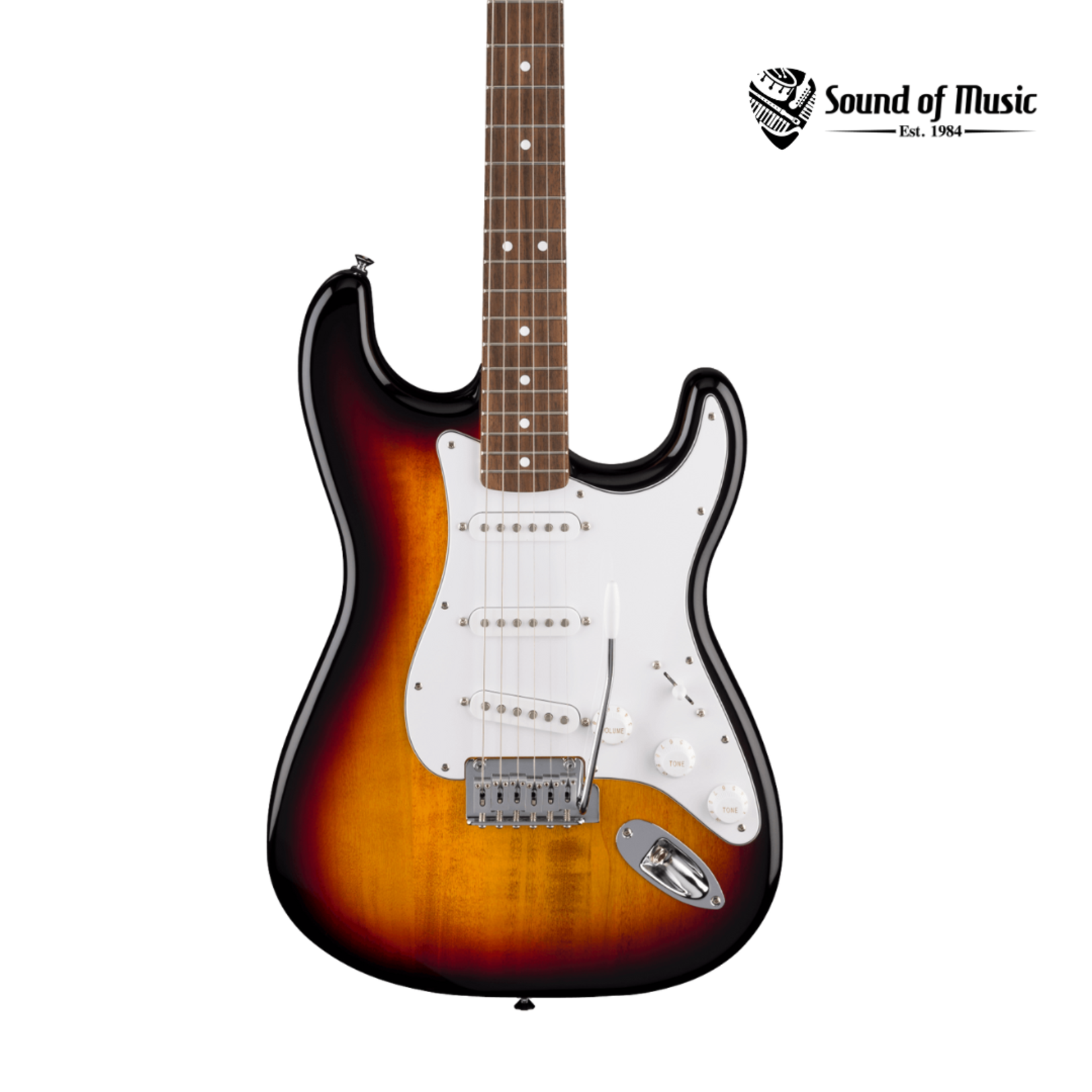 Fender Standard Stratocaster, Laurel Fingerboard, White Pickguard - 3-Color Sunburst