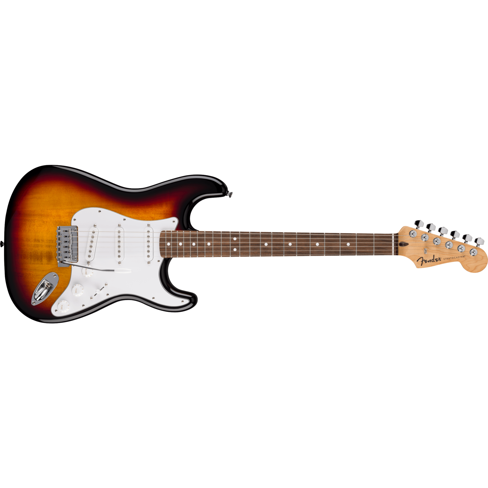 Fender Standard Stratocaster, Laurel Fingerboard, White Pickguard - 3-Color Sunburst