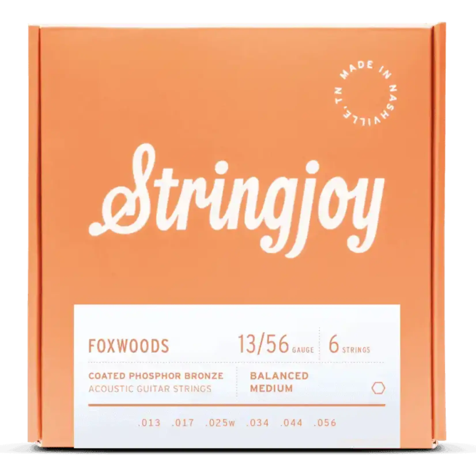 Stringjoy Foxwoods Medium Gauge (13-56) Coated Phosphor Bronze Acoustic Guitar Strings