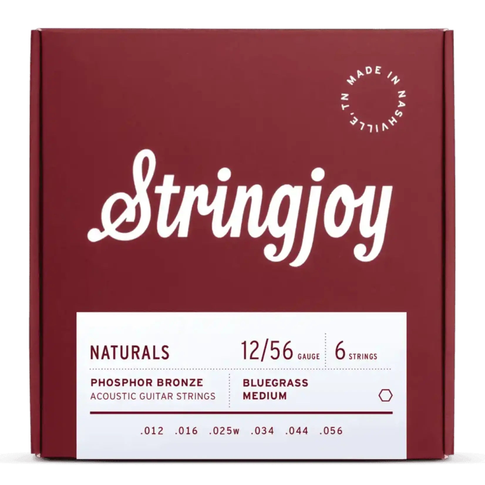 Stringjoy Naturals Medium Gauge (13-56) Phosphor Bronze Acoustic Guitar Strings