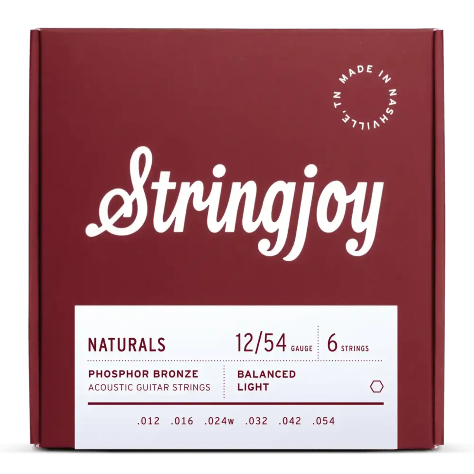 Stringjoy Naturals Light Gauge (12-54) Phosphor Bronze Acoustic Guitar Strings