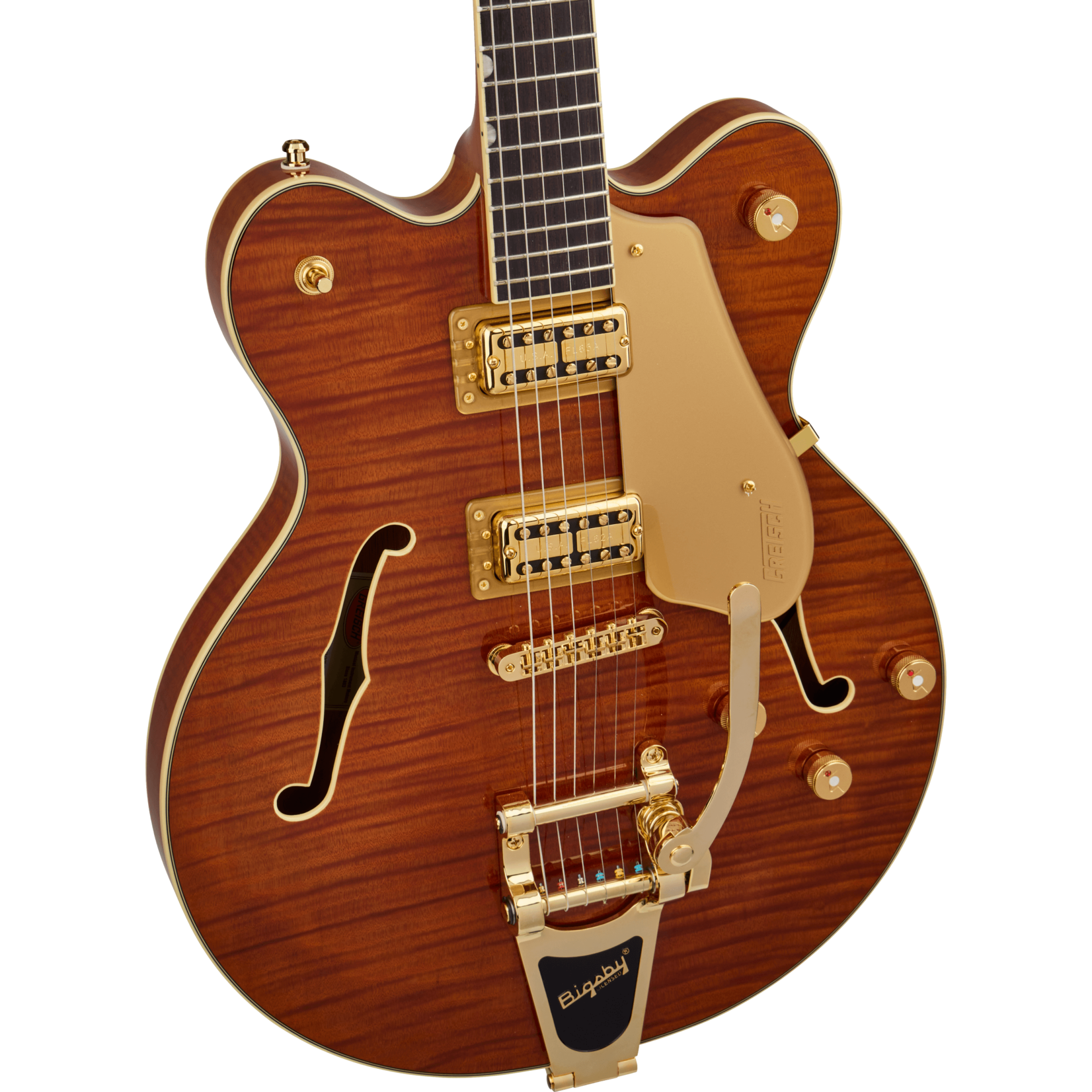 Gretsch Electromatic LTD Flame Okoume Broadkaster Double-Cut w/Bigsby, Rosewood Fingerboard - Roundup Orange