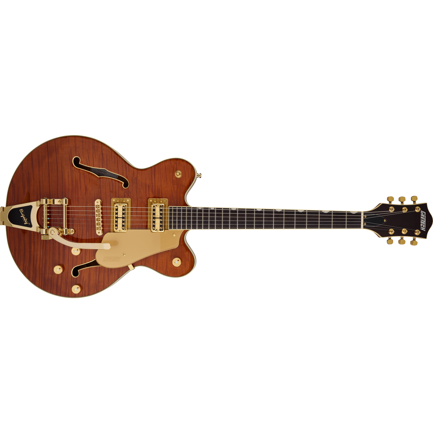 Gretsch Electromatic LTD Flame Okoume Broadkaster Double-Cut w/Bigsby, Rosewood Fingerboard - Roundup Orange