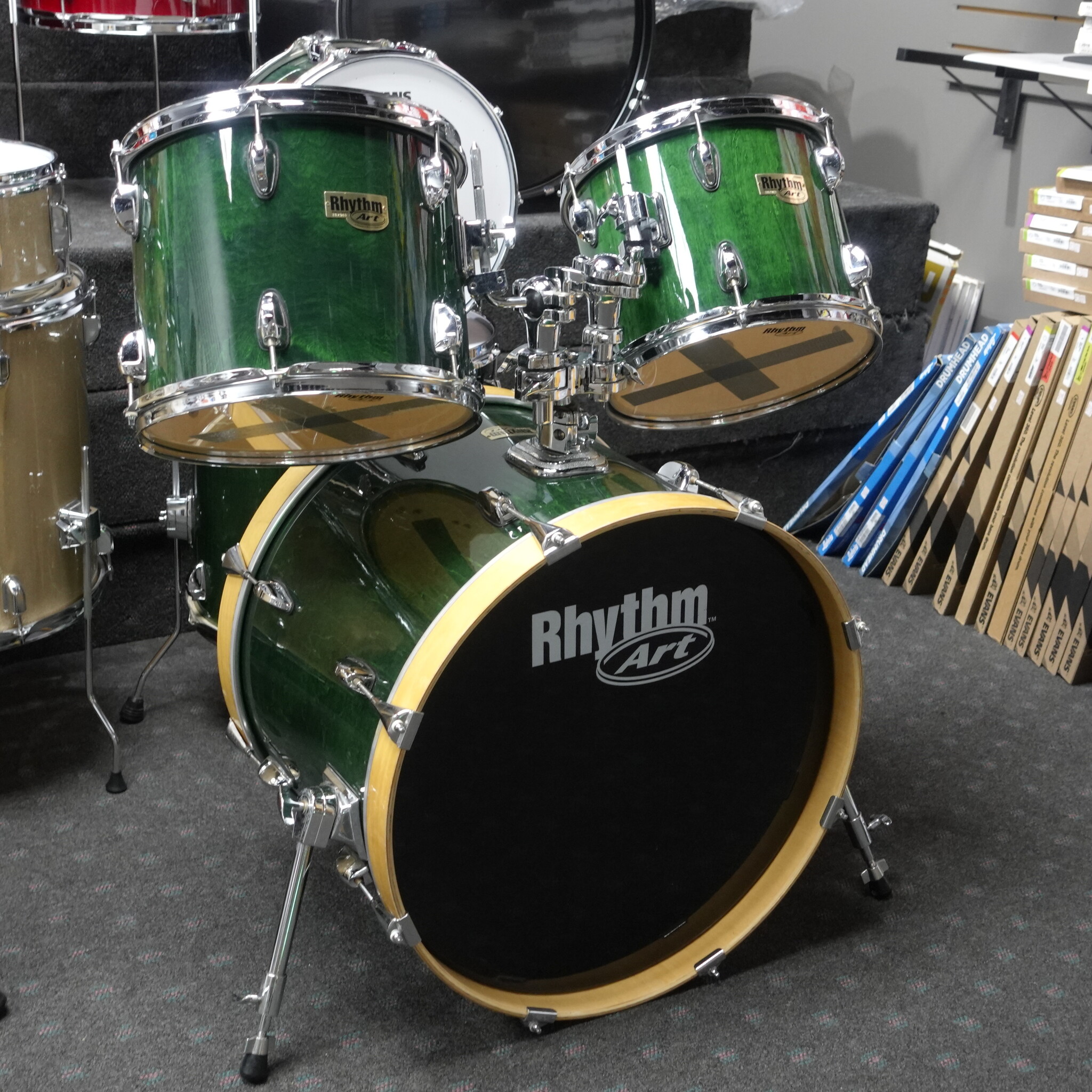 Rhythm Art Complete 5-Piece Drum Kit - Green (Used)