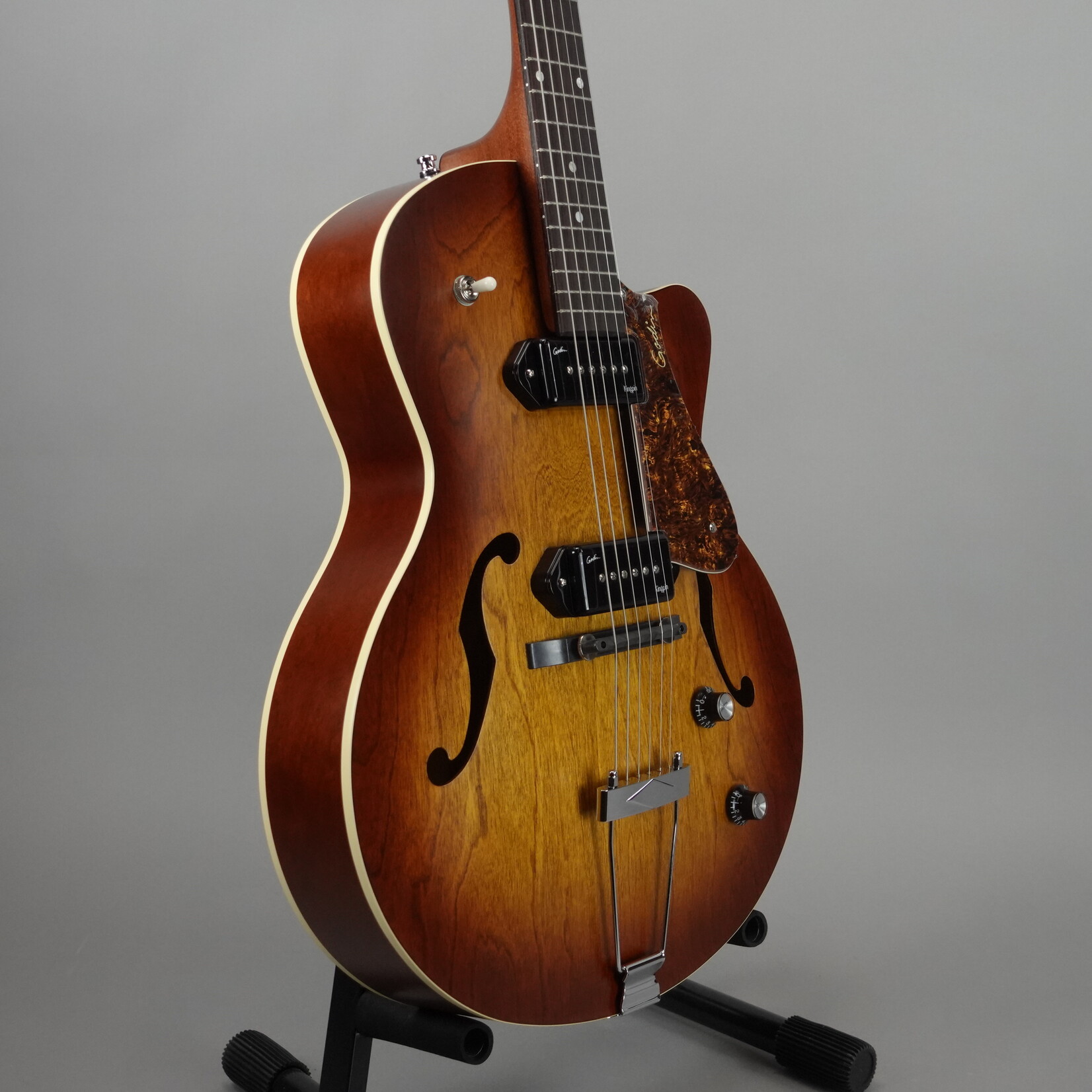 Godin 5th Avenue CW Kingpin II P90 Hollowbody Electric Guitar - Cognac Burst