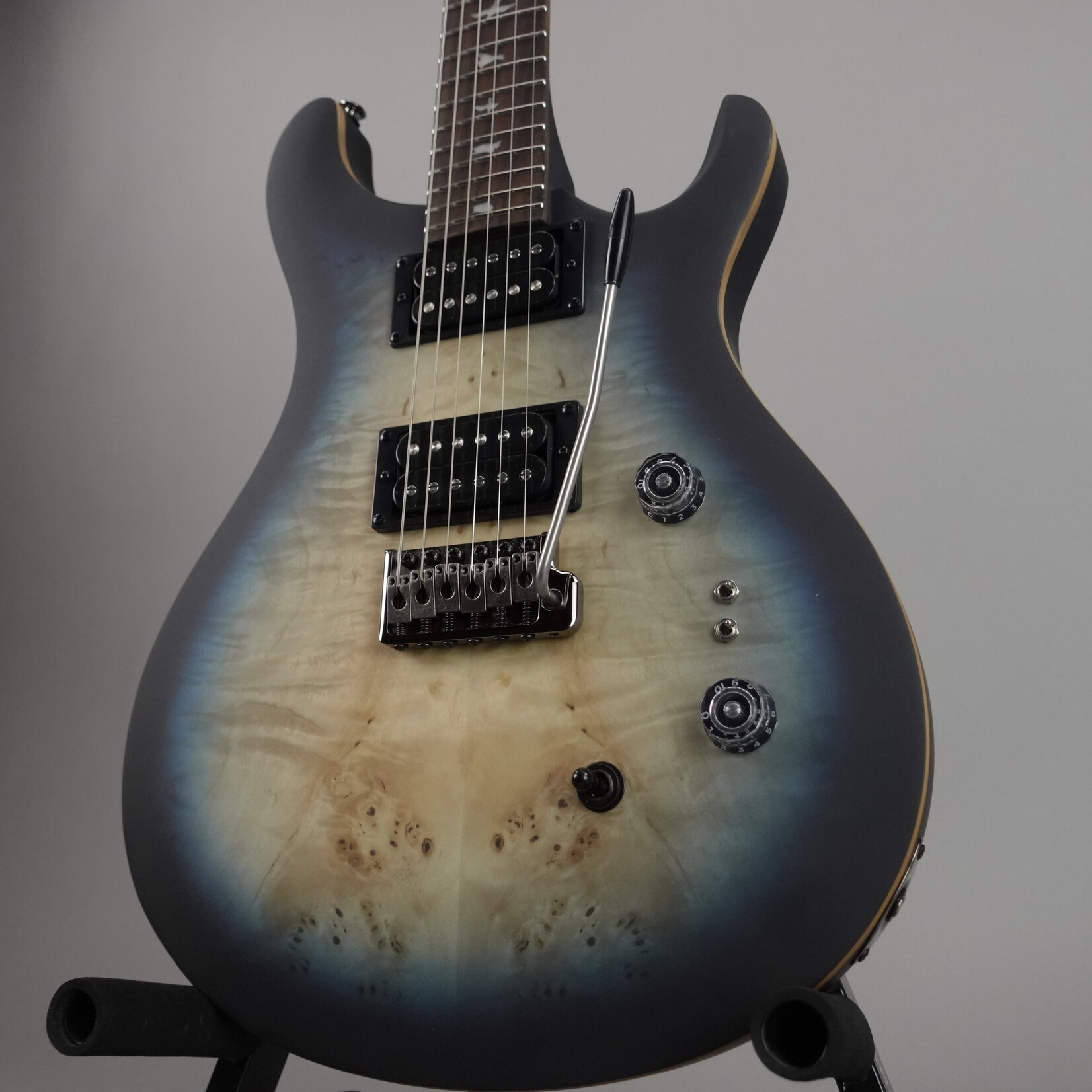 PRS SE "Exotic" Custom 24-08 Poplar Burl - Lake Blue Midnight Burst