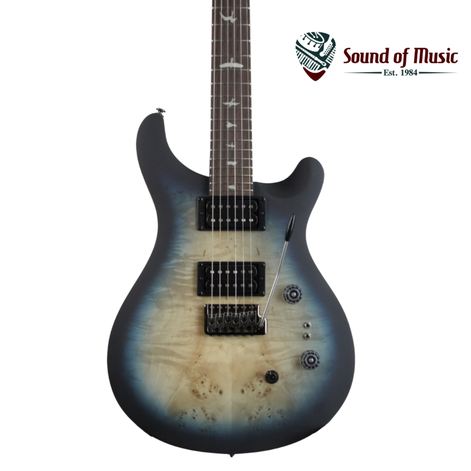 PRS SE "Exotic" Custom 24-08 Poplar Burl - Lake Blue Midnight Burst