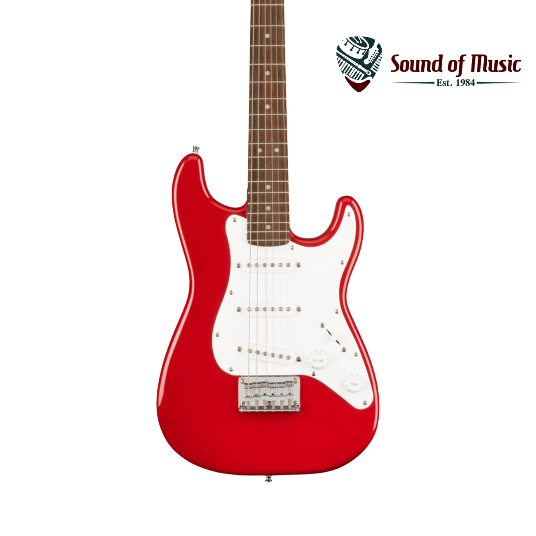 Squier Mini Stratocaster®, Laurel Fingerboard, White Pickguard - Dakota Red