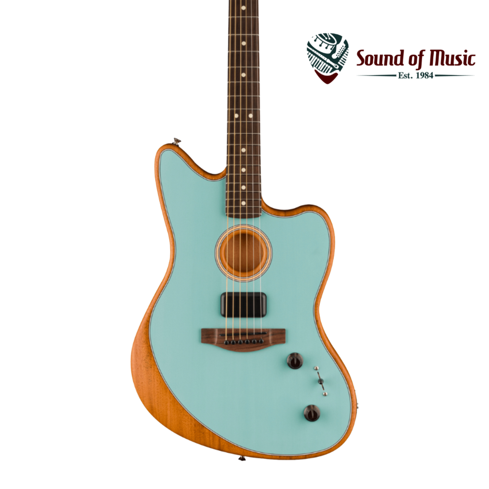 Fender Acoustasonic Player Jazzmaster, Rosewood Fingerboard W/Gig Bag - Ice Blue