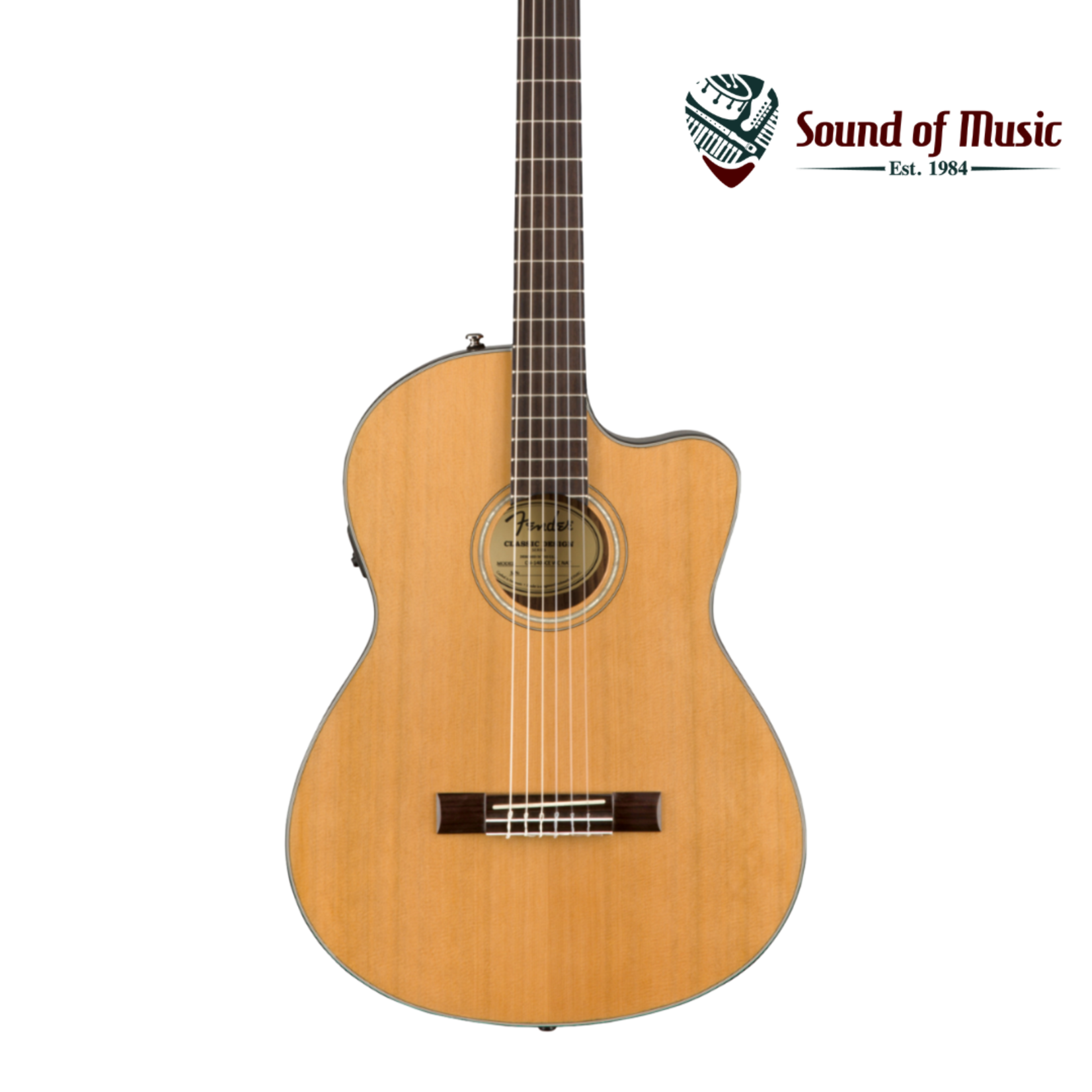 Fender CN-140SCE Nylon Thinline, Walnut Fingerboard, Natural w/Case