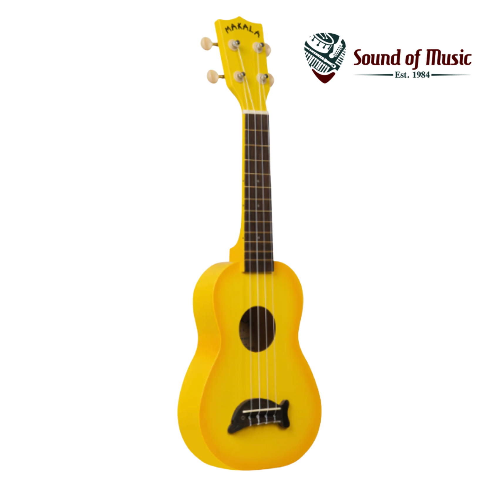 Kala Soprano Dolphin Ukulele - Yellow Burst