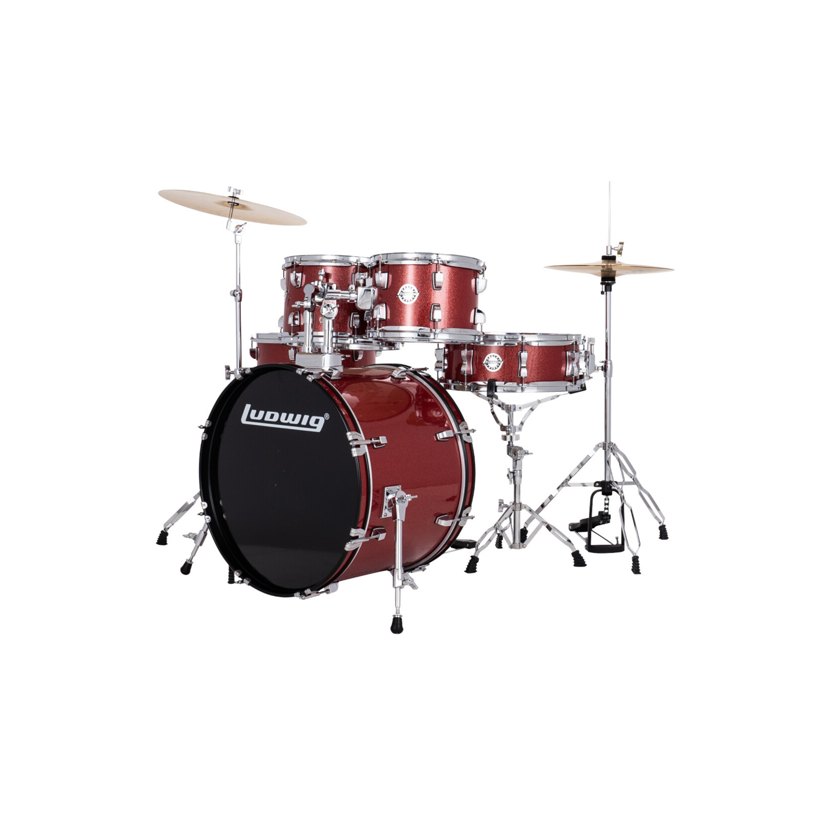 Ludwig LC19514 Accent Drive 5 Piece Drum Kit - Red Sparkle