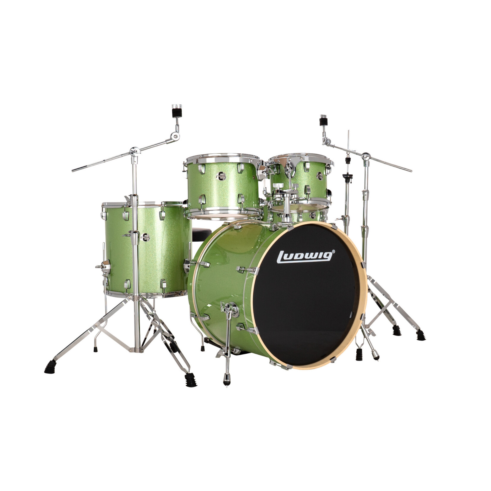 Ludwig Evolution 5pc Drum Set w/Hardware - Mint Green Sparkle