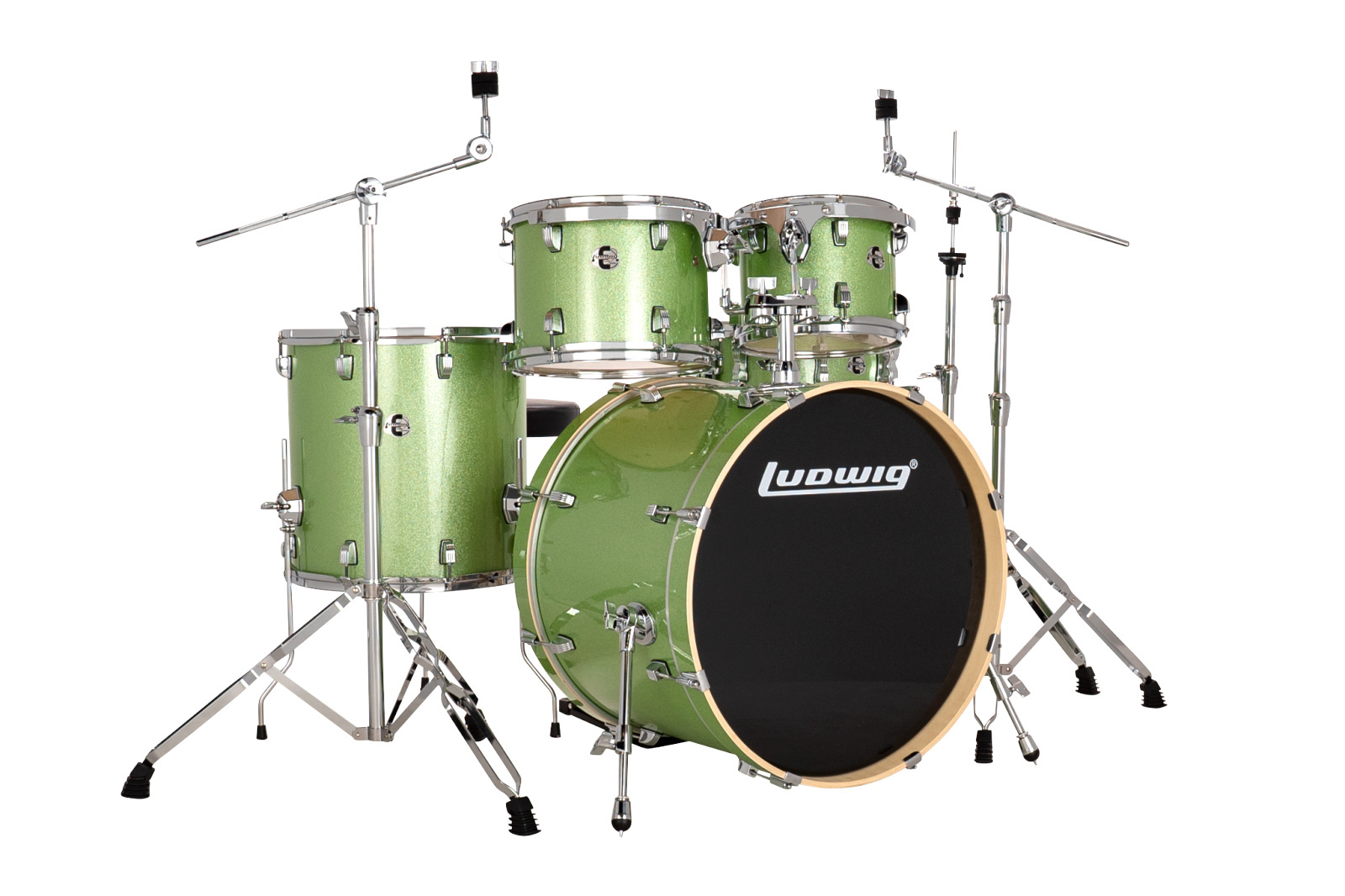 Ludwig Evolution 5pc Drum Set w/Hardware - Mint Green Sparkle