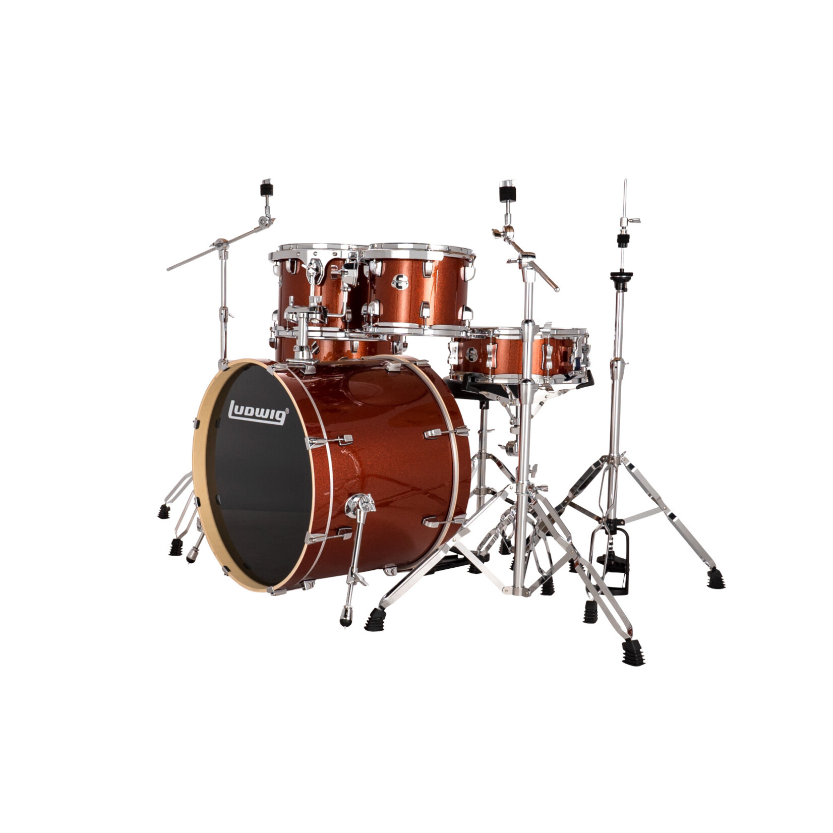 Ludwig Evolution 6-Piece Drum Set with Hardware - 22" Bass Drum Copper Sparkle