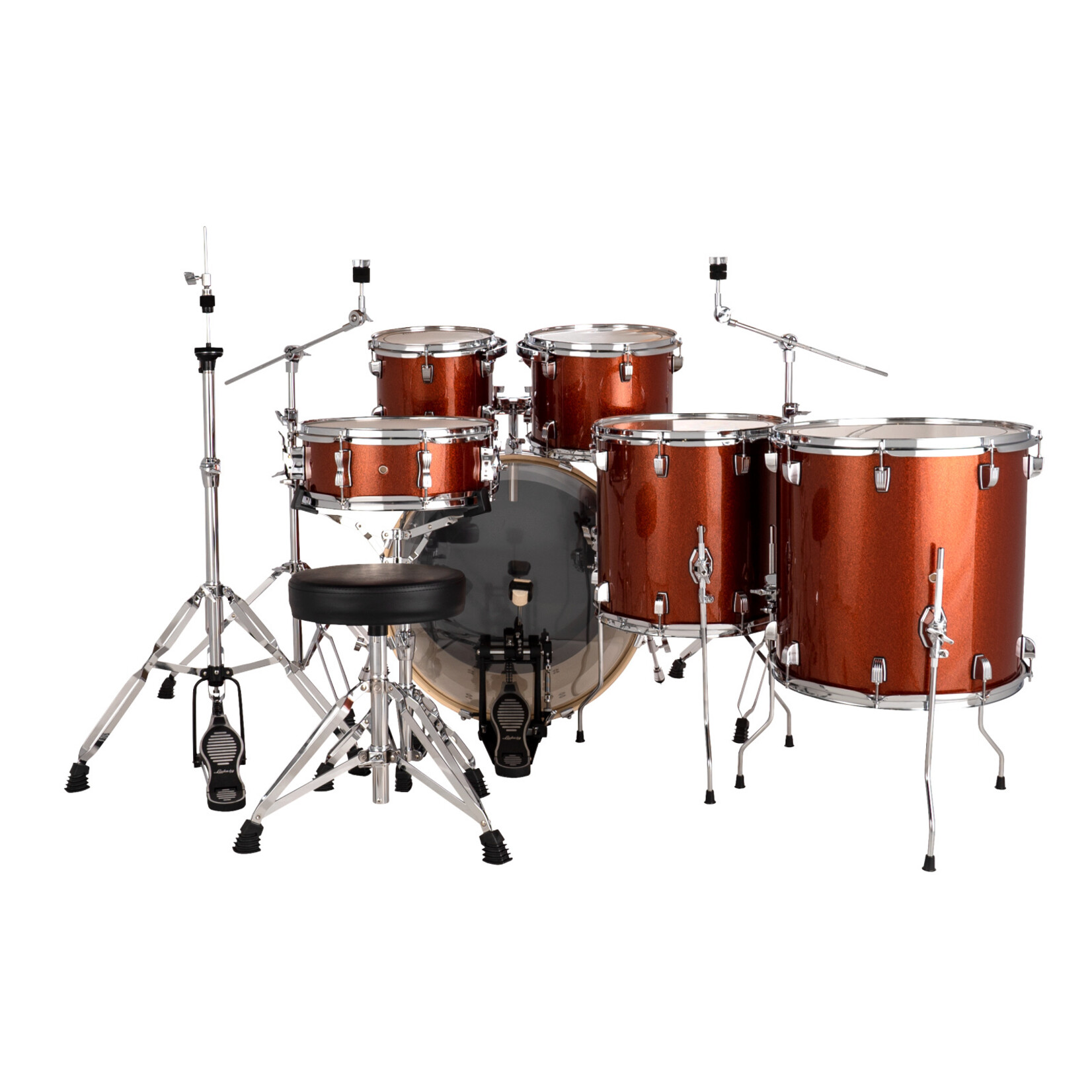 Ludwig Evolution 6-Piece Drum Set with Hardware - 22" Bass Drum Copper Sparkle